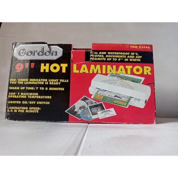 GORDON 9" HOT LAMINATOR - FAST WARM UP - 300 DEGREE - FAST 0.4 PER M ITEM 92499 - Picture 13 of 13